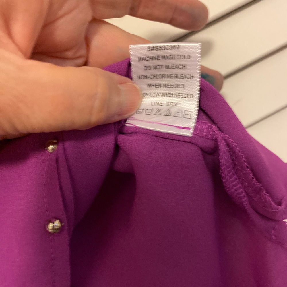 Pixley (Stitch Fix) Ladies Zania Fuchsia Silver Stud Detail Dressy Tank - XS - Picture 5 of 8
